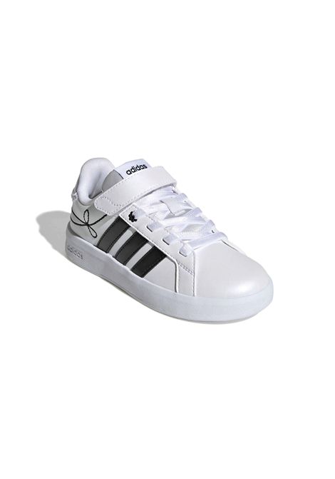 Adidas Grand Court 3.0 Shoes White Black Girls Kids ADIDAS CORE | Sneakers | KH8835-